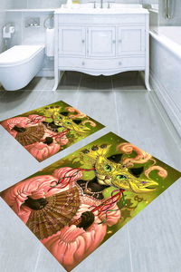 Maskeli Kedi Desenli 2li Banyo Paspası (50x60 cm - 60x100 cm) - Thumbnail