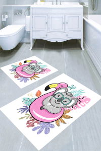 Yüzen Koala Desenli 2′li Banyo Paspası (50x60 cm - 60x100 cm) - Thumbnail